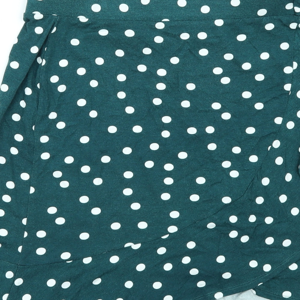 ASOS Womens Green Polka Dot  A-Line Skirt Size 12