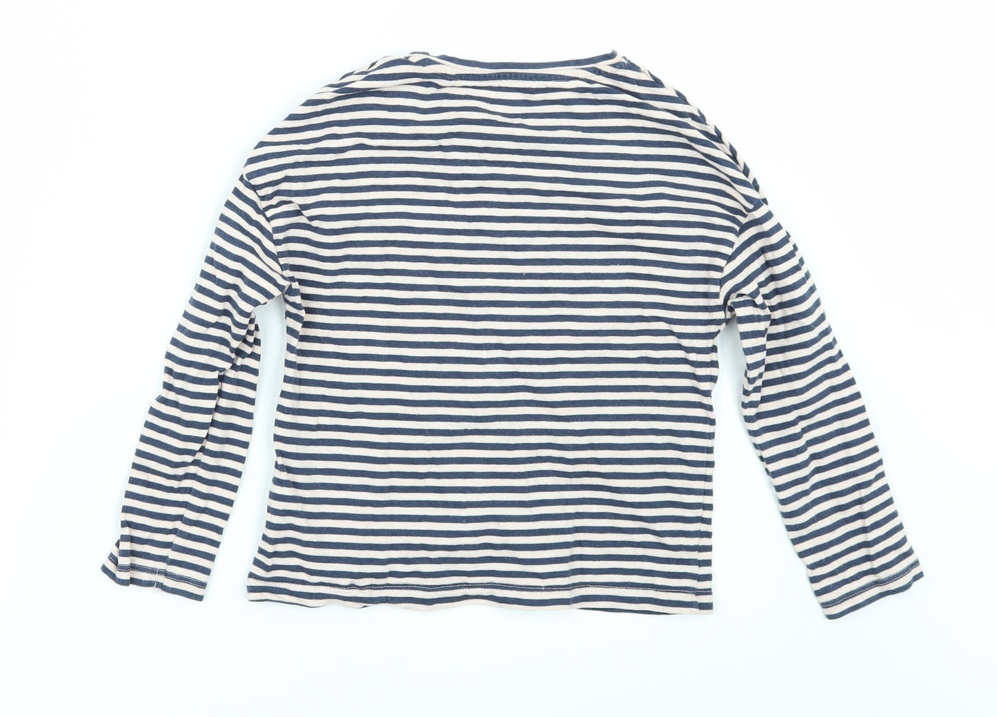 NEXT Girls Black Striped  Basic T-Shirt Size 5 Years