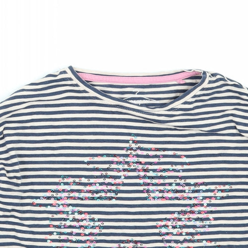NEXT Girls Black Striped  Basic T-Shirt Size 5 Years