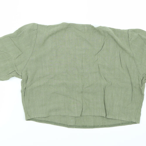 PRETTYLITTLETHING Womens Green   Cropped Blouse Size 12