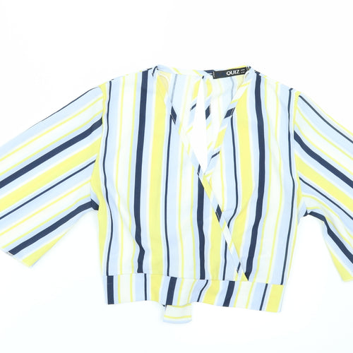 Quiz Womens Multicoloured Striped  Cropped Blouse Size 10