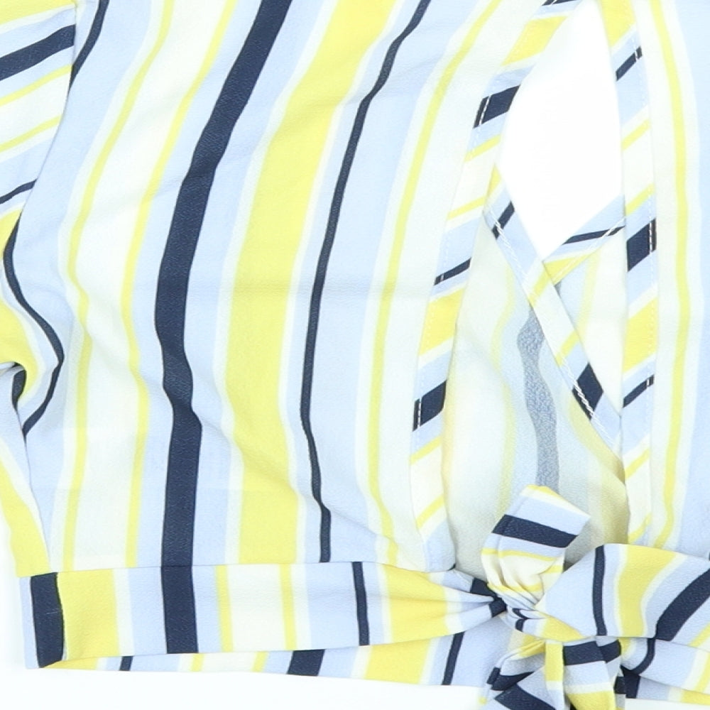 Quiz Womens Multicoloured Striped  Cropped Blouse Size 10