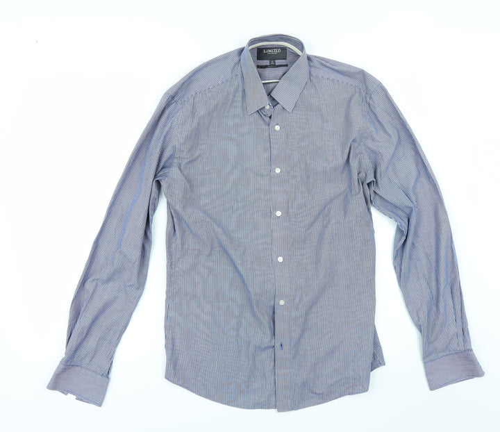 Limited Collection Mens Blue Striped   Button-Up Size 14.5