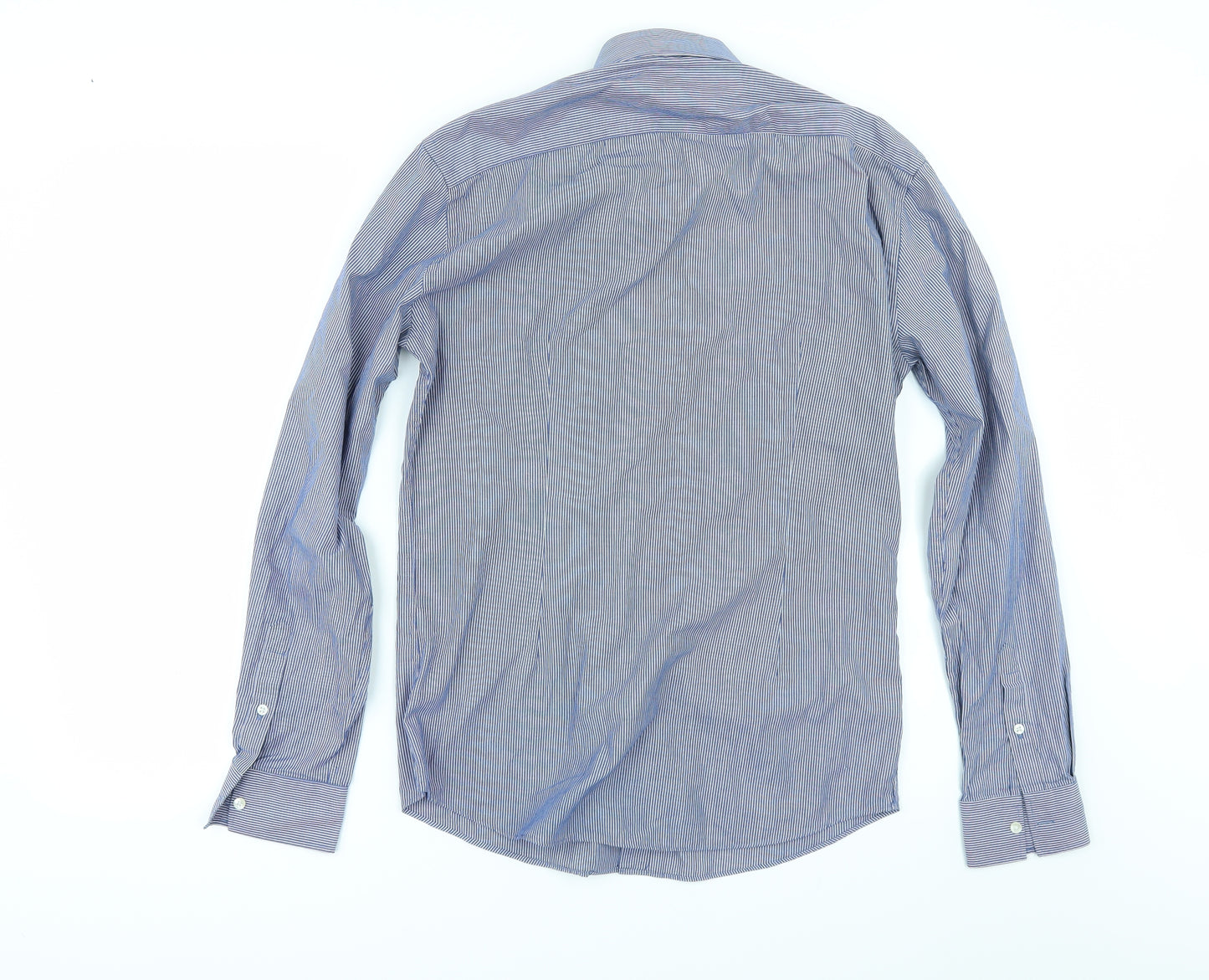 Limited Collection Mens Blue Striped   Button-Up Size 14.5
