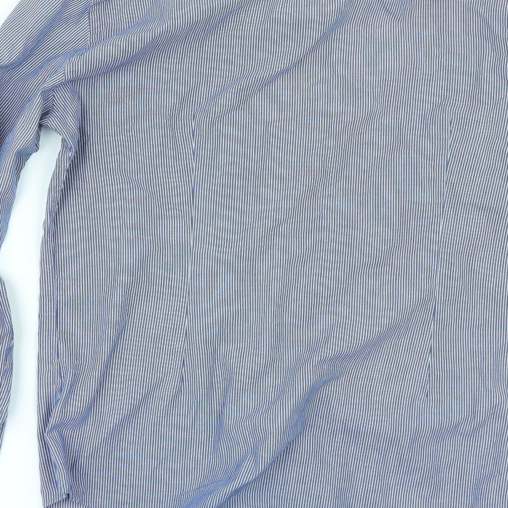 Limited Collection Mens Blue Striped   Button-Up Size 14.5