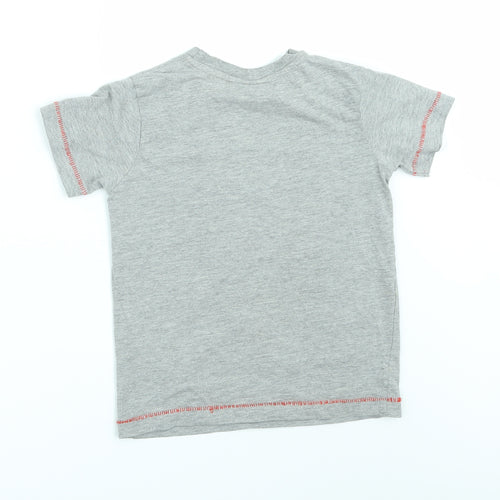TU Boys Grey   Basic T-Shirt Size 6-7 Years  - Moshi Monsters