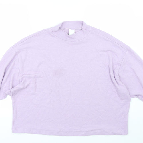 H&M Womens Purple  Fleece Pullover Jumper Size M