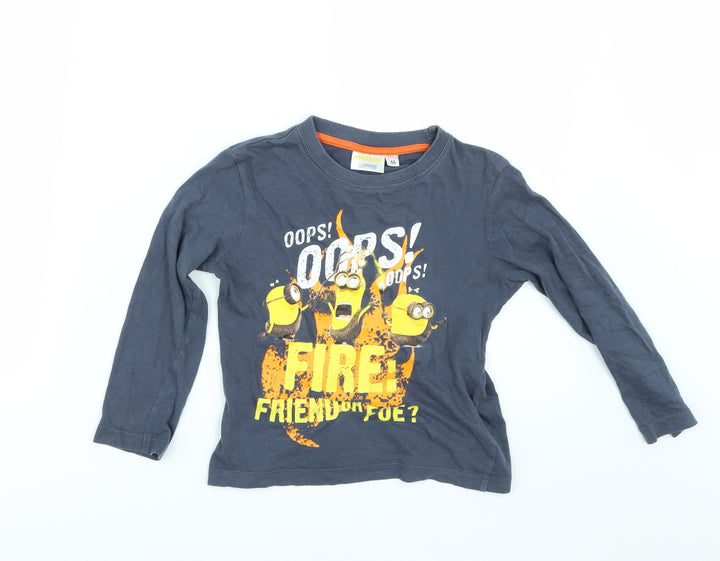 Minions Boys Blue Basic T-Shirt Size 4 Years - Minions