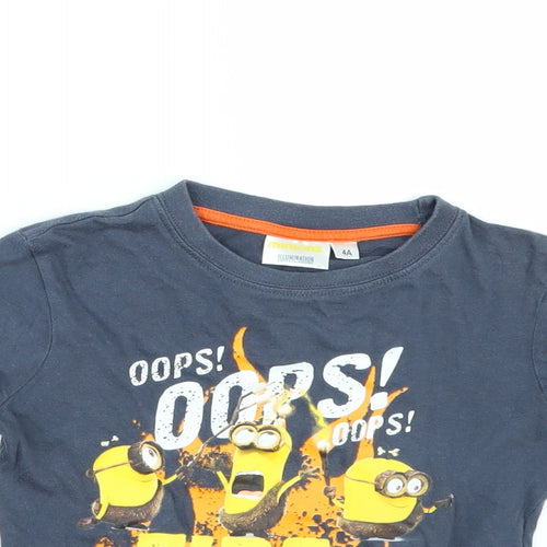 Minions Boys Blue   Basic T-Shirt Size 4 Years  - Minions