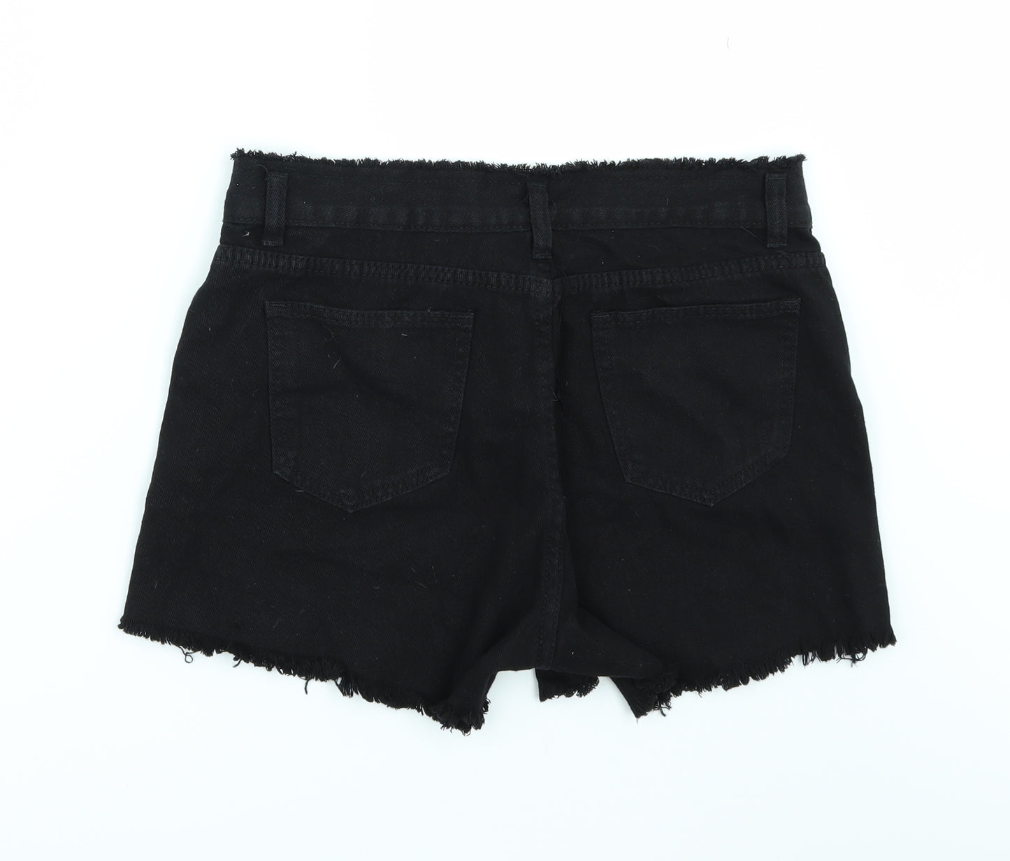 Preworn Womens Black   Hot Pants Shorts Size L - DISTRESSED