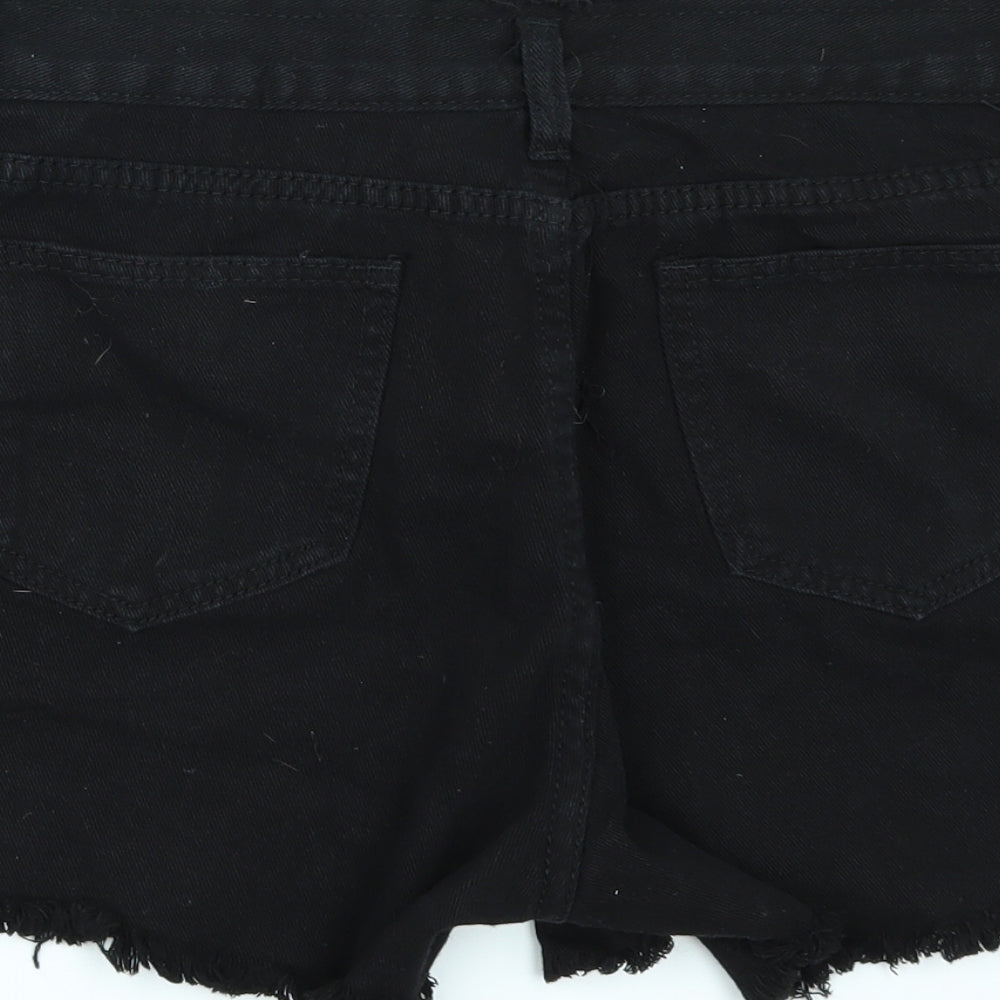 Preworn Womens Black   Hot Pants Shorts Size L - DISTRESSED