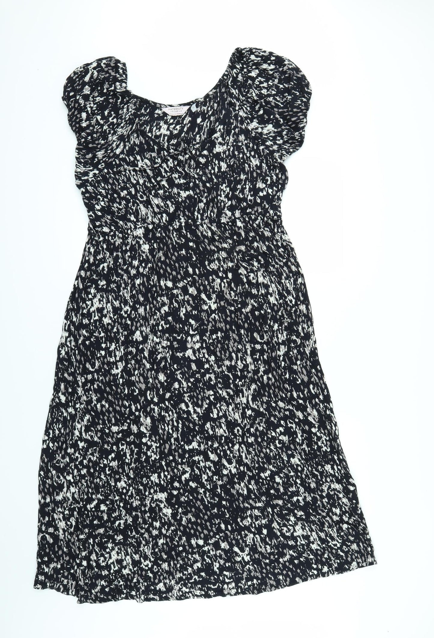 Dorothy Perkins Womens Black Geometric  A-Line  Size 14  - Maternity