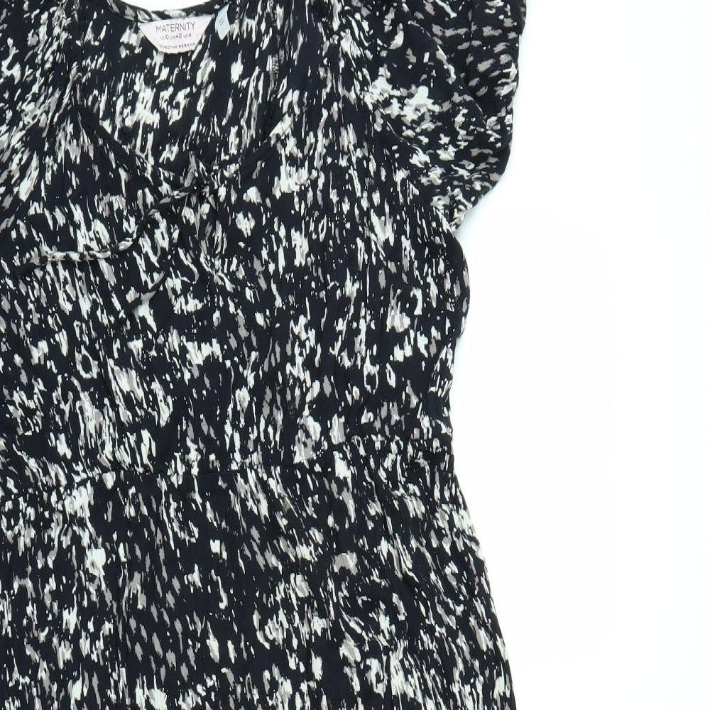 Dorothy Perkins Womens Black Geometric  A-Line  Size 14  - Maternity