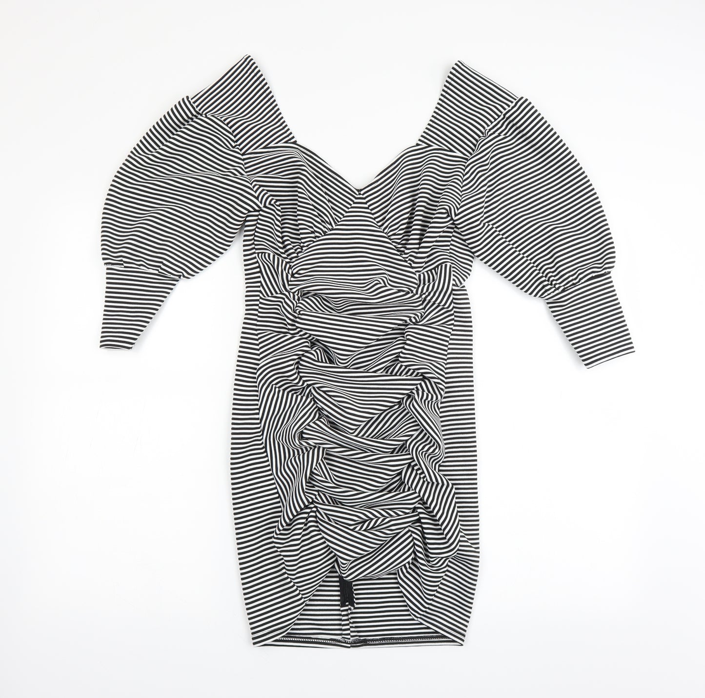 Another Reason Womens Black Striped  Bodycon  Size 12