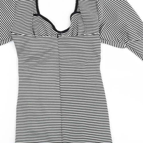 Another Reason Womens Black Striped  Bodycon  Size 12