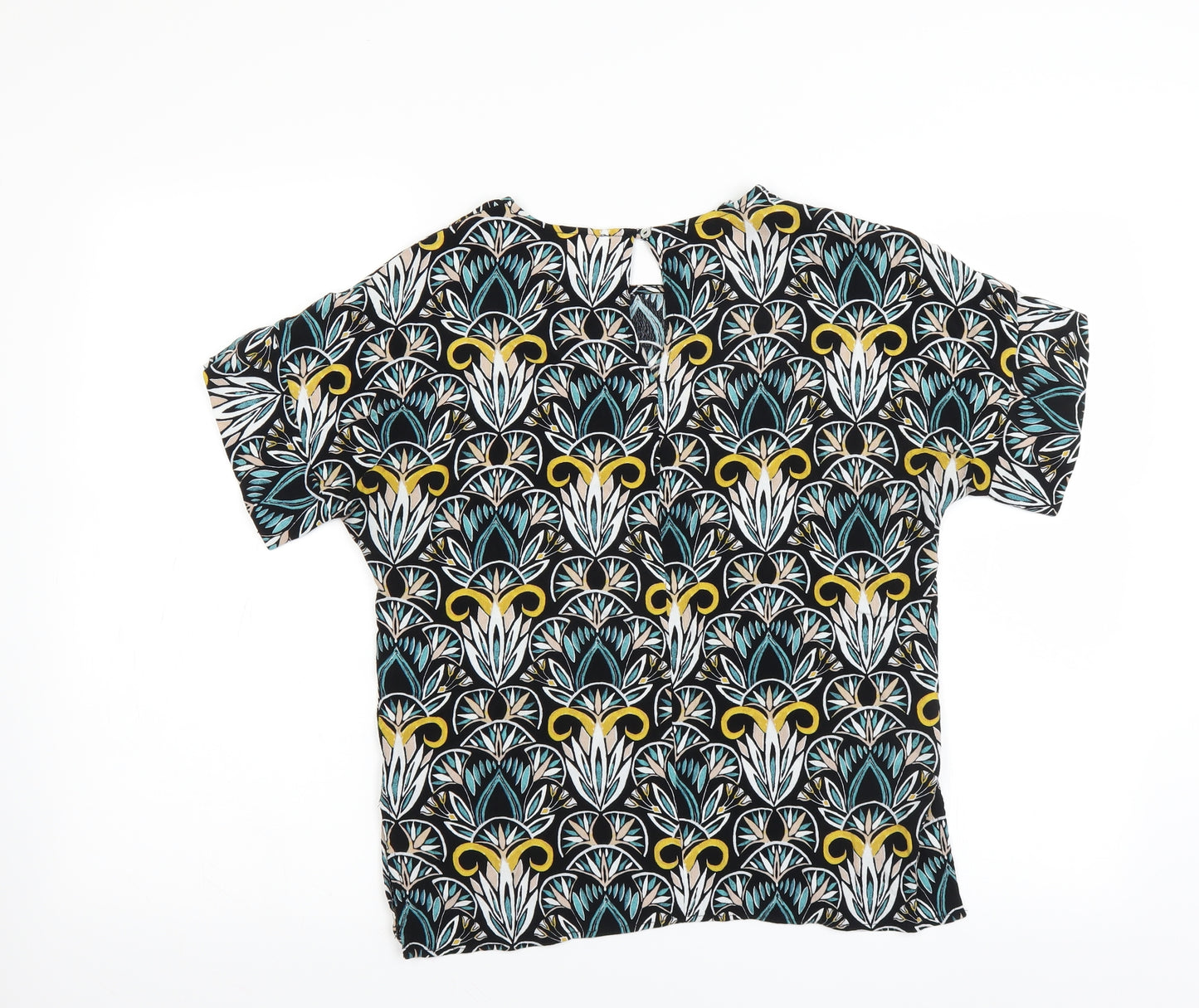 H&M Womens Black Floral  Basic Blouse Size 10
