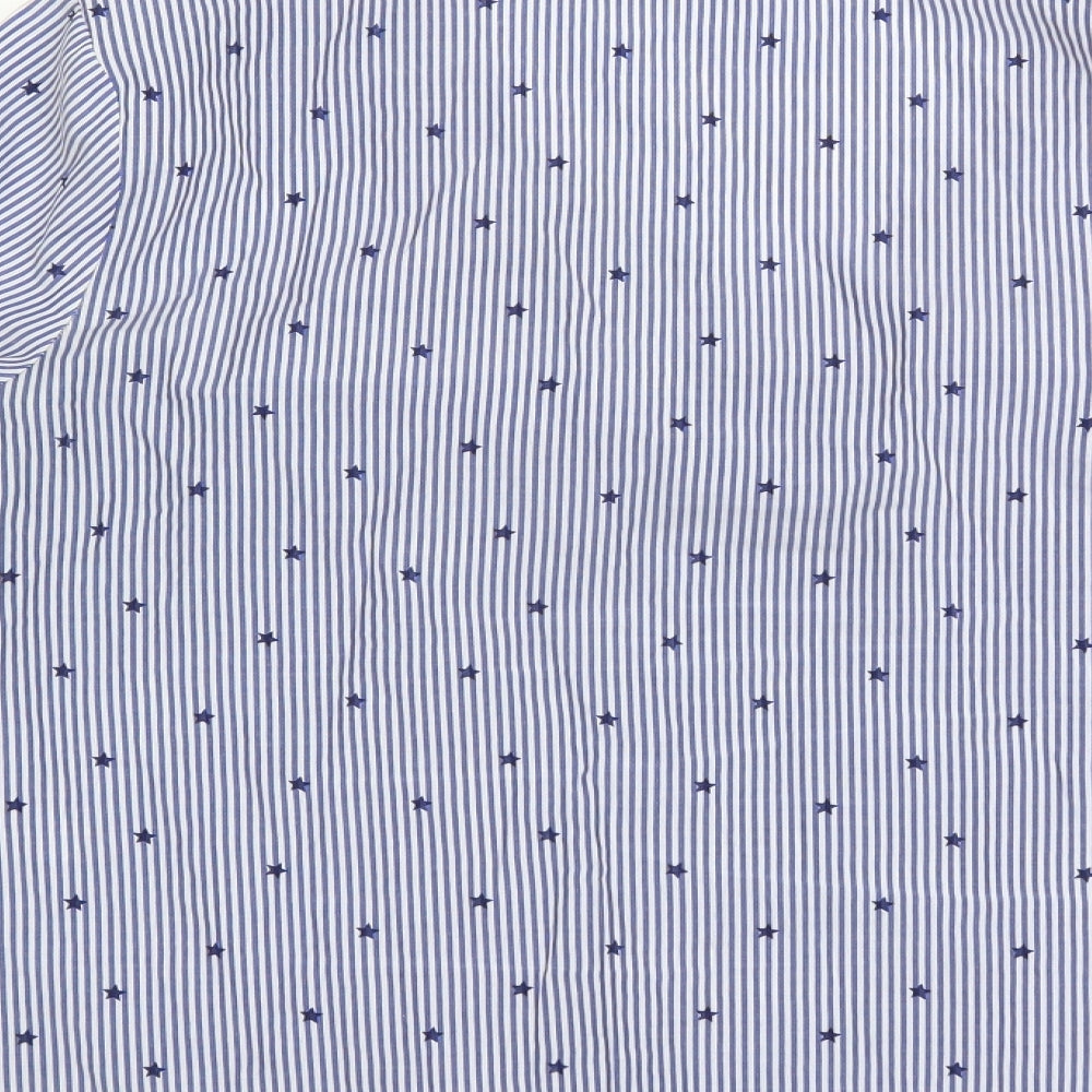 George Womens Blue Striped  Basic Blouse Size 12