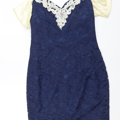 Roberta Womens Blue Floral  Mini  Size S