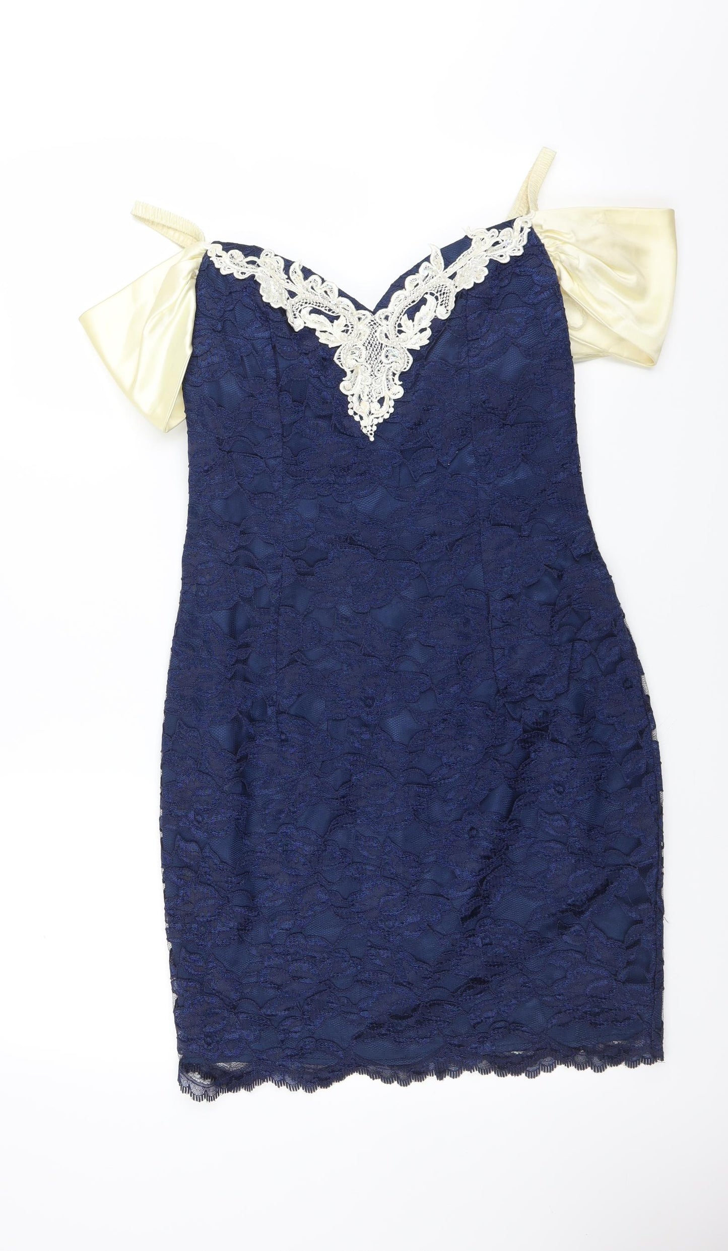 Roberta Womens Blue Floral  Mini  Size S