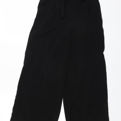 New Look Womens Black   Cropped Trousers Size 6 L22 in - WIDE LEG