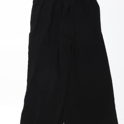 New Look Womens Black   Cropped Trousers Size 6 L22 in - WIDE LEG