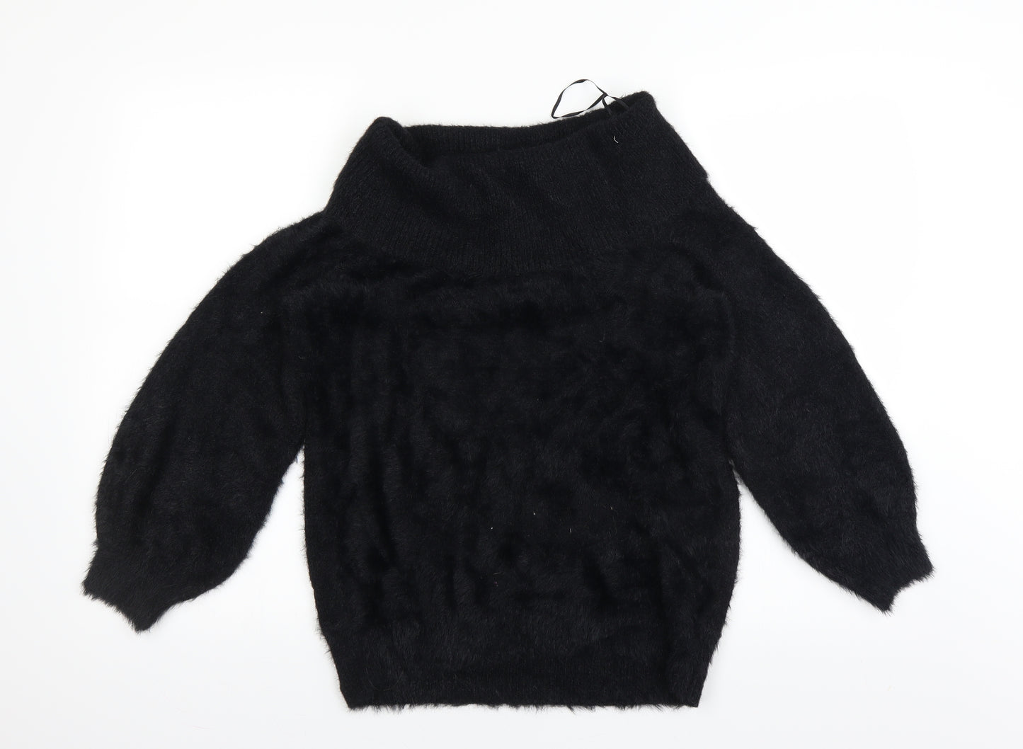 F&F Womens Black   Pullover Jumper Size 12  - fluffy