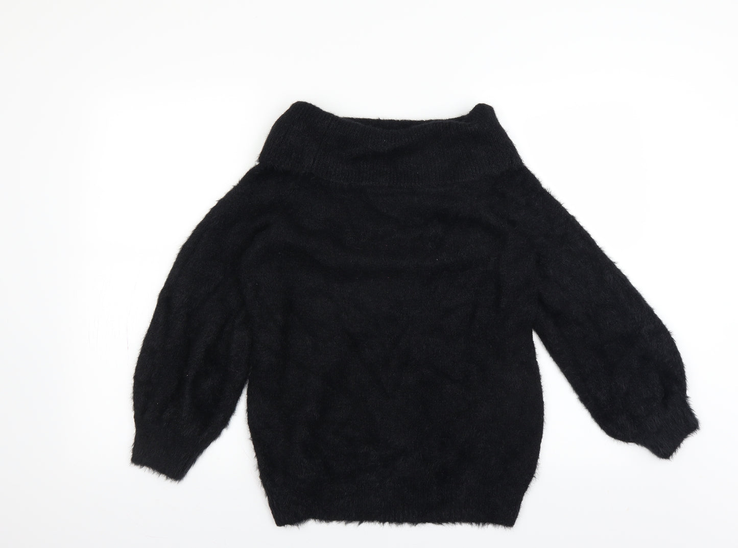 F&F Womens Black   Pullover Jumper Size 12  - fluffy