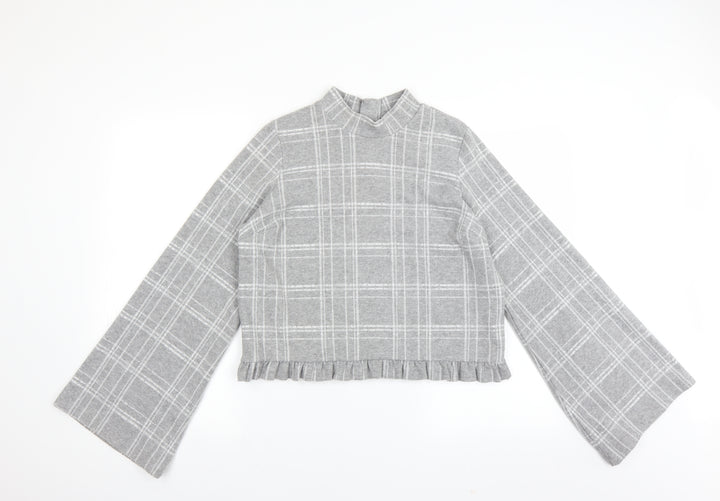 River Island Womens Grey Plaid  Pullover Jumper Size 10