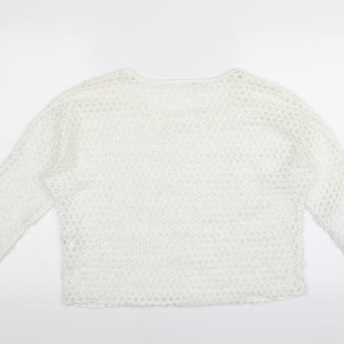 Preworn Womens White   Pullover Jumper Size M  - CUT OUT DETAIL