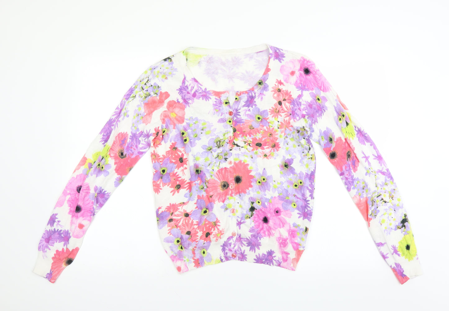 F&F Womens Multicoloured Floral  Cardigan Jumper Size 14