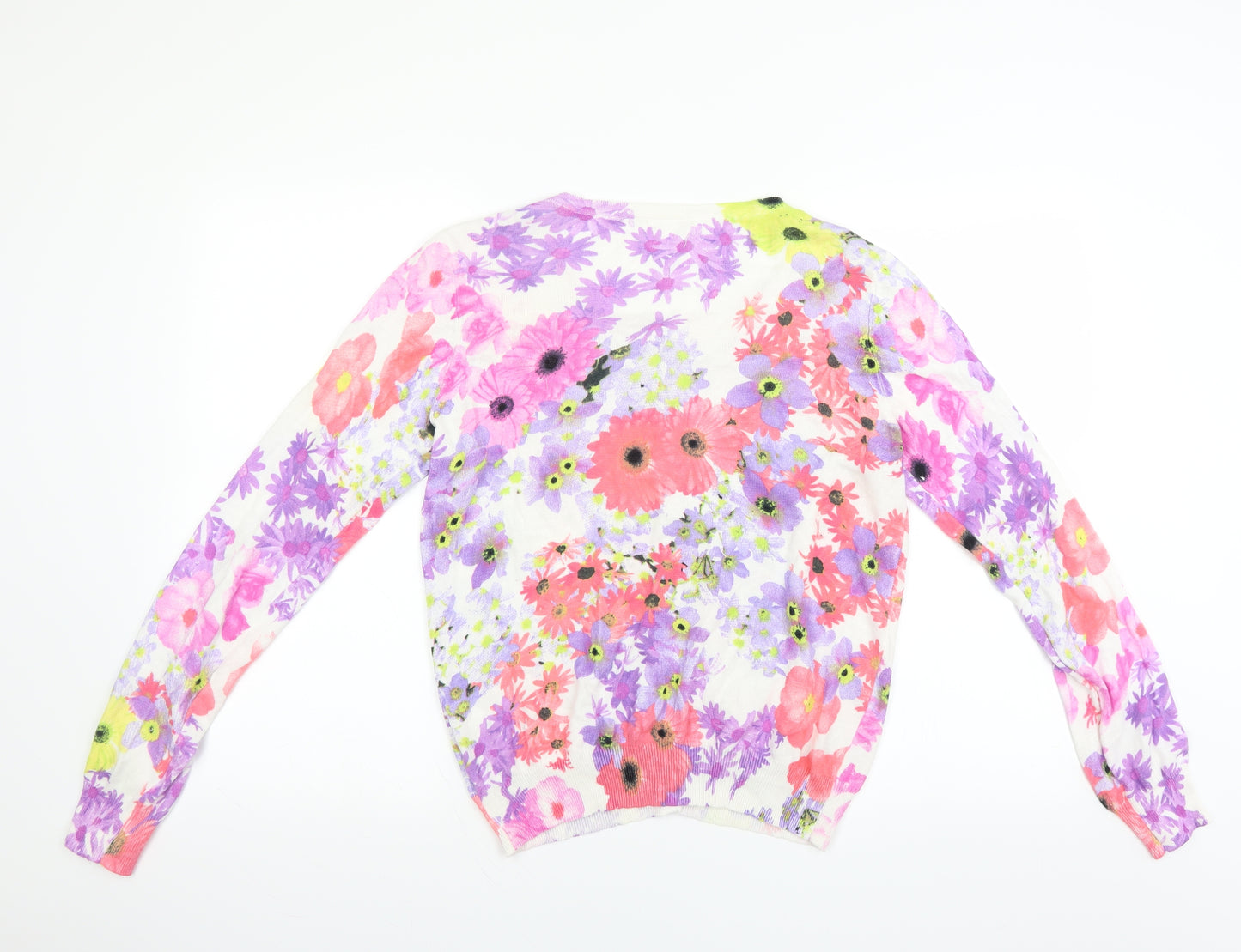 F&F Womens Multicoloured Floral  Cardigan Jumper Size 14
