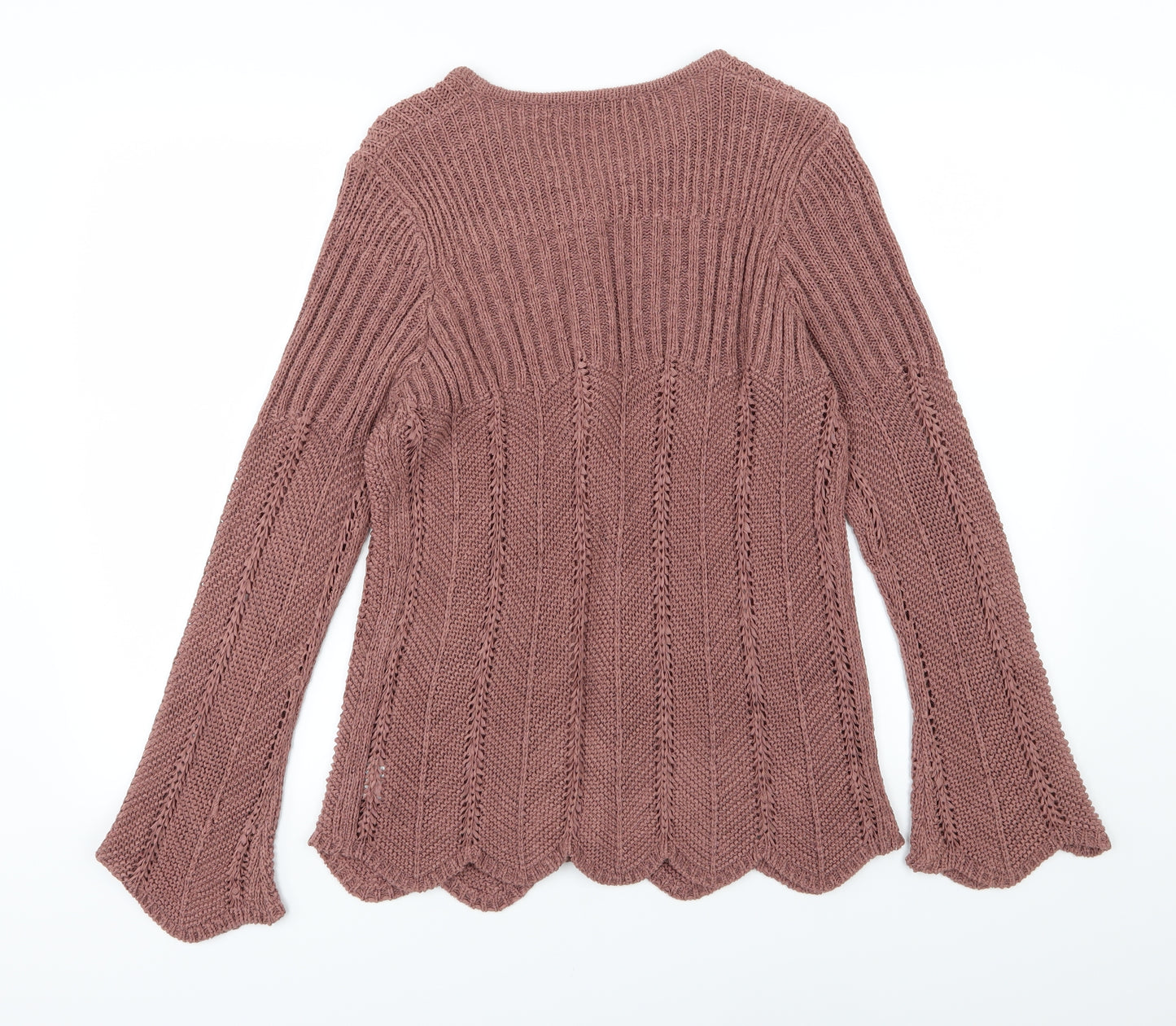 Alexara Womens Brown  Knit Cardigan Jumper Size L