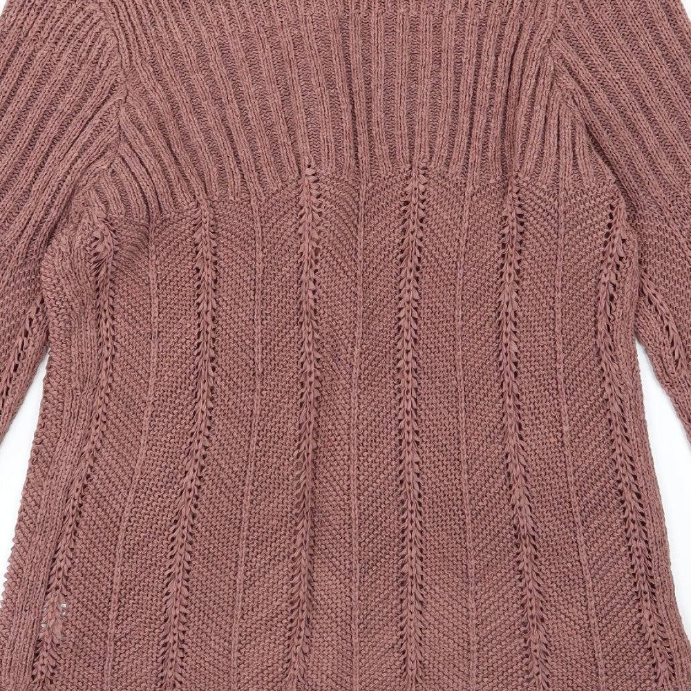 Alexara Womens Brown  Knit Cardigan Jumper Size L