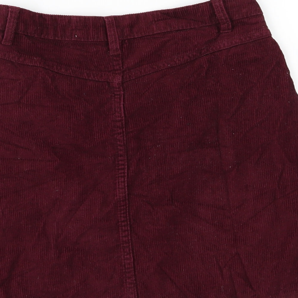 Denim & Co. Womens Purple  Corduroy A-Line Skirt Size 4  - Burgundy