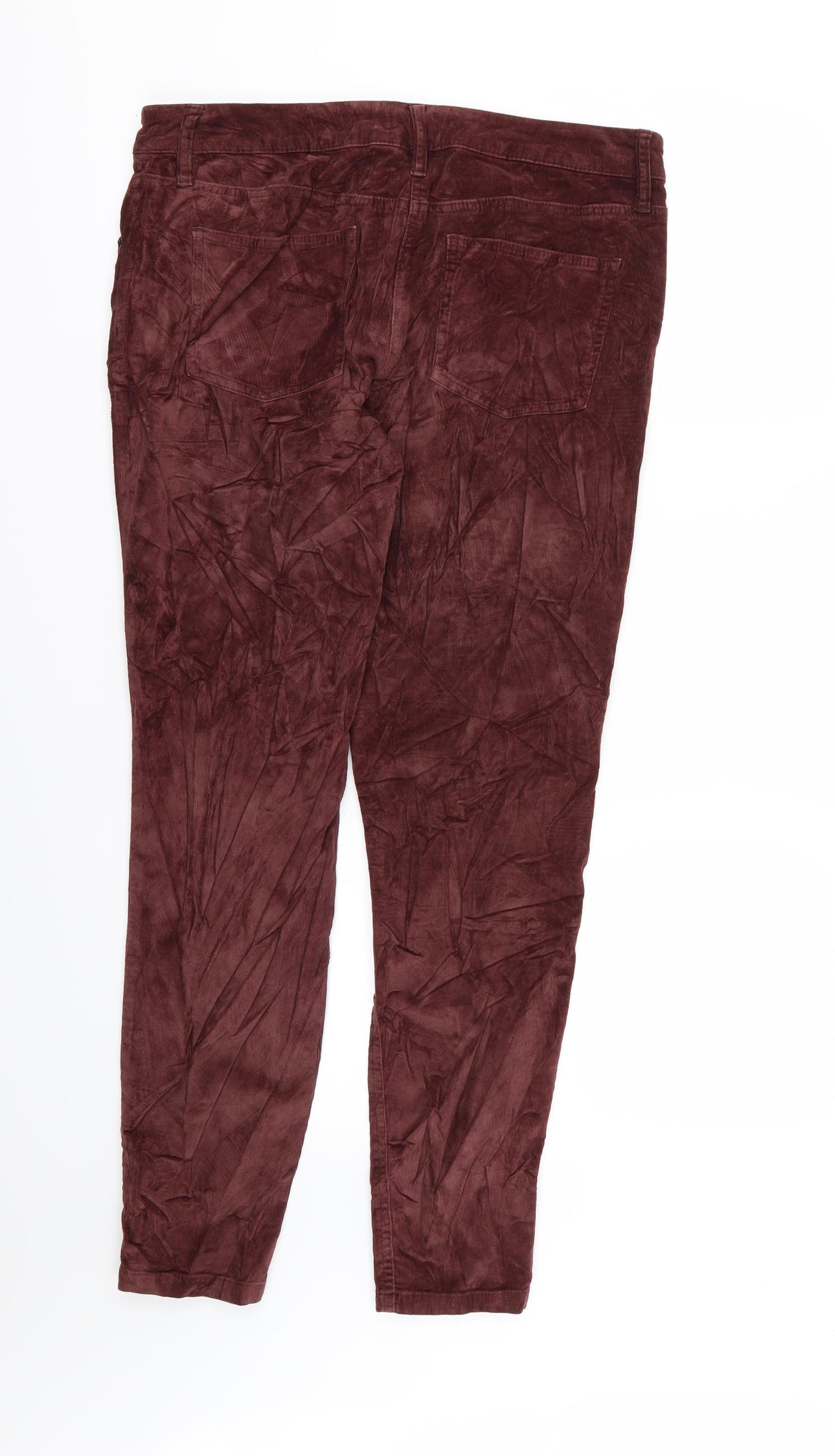 Preworn Womens Red  Corduroy Skinny Jeans Size 34 in L29 in