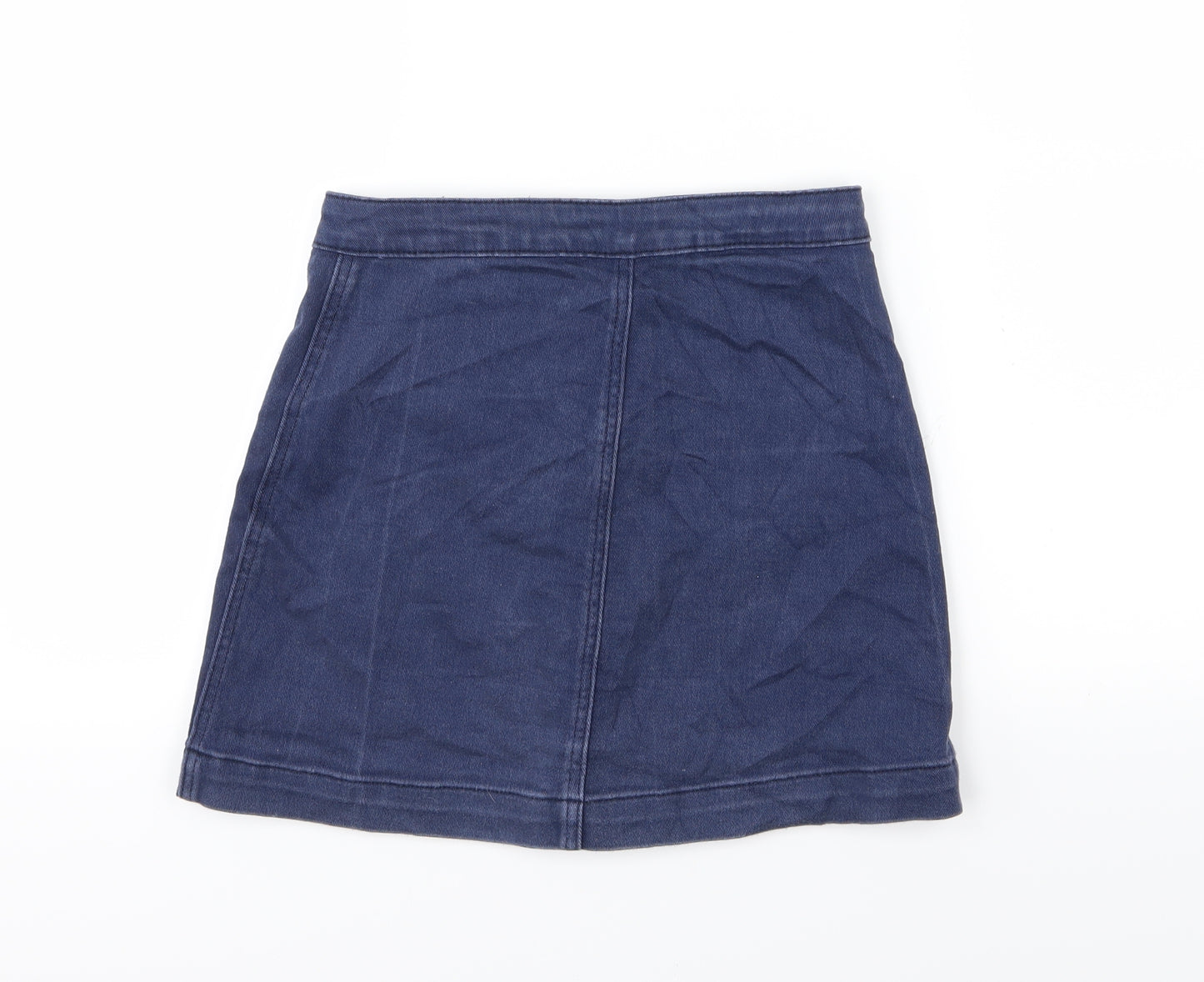 Boohoo Womens Blue  Denim A-Line Skirt Size 8