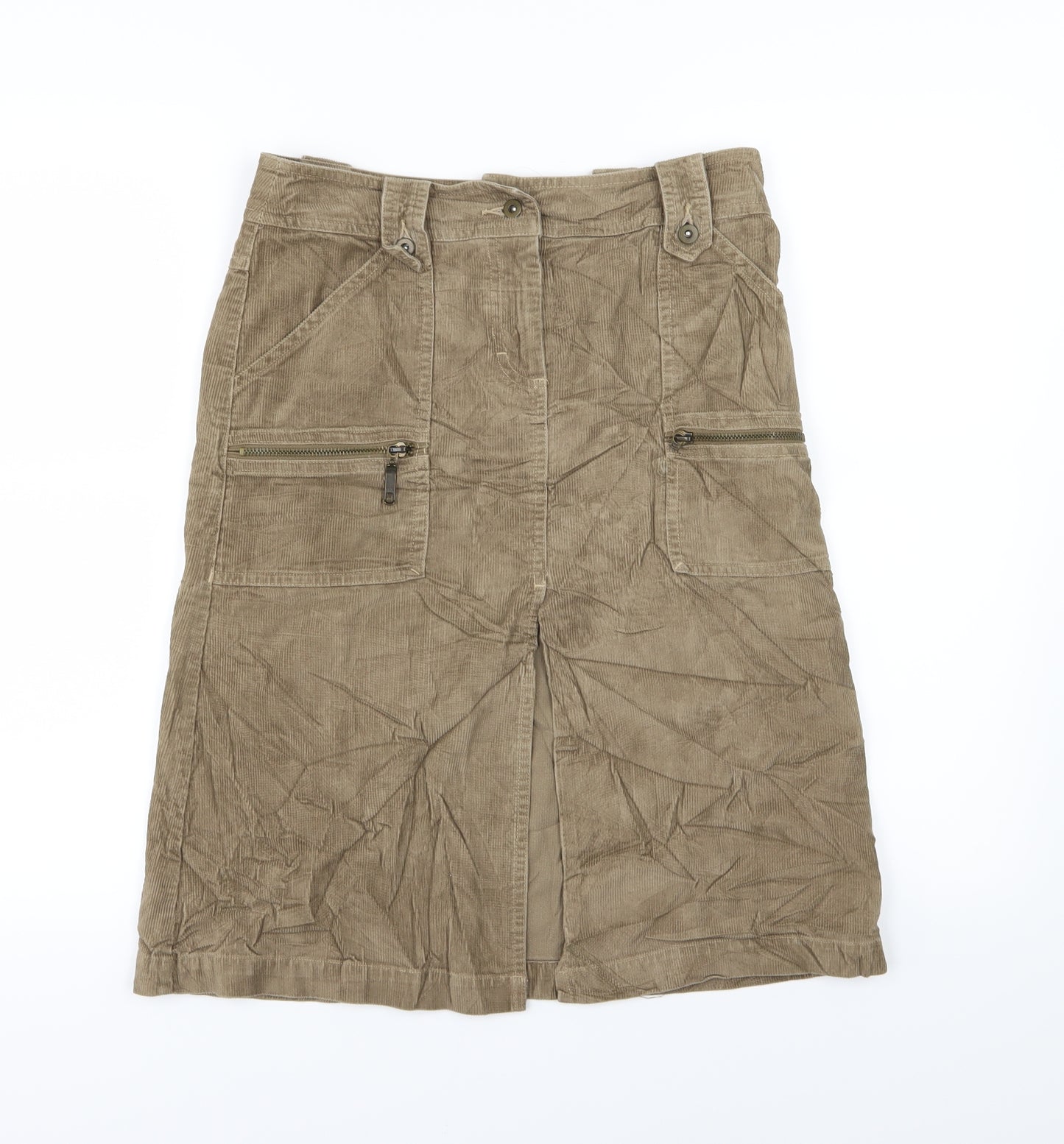 Warehouse Womens Brown  Corduroy A-Line Skirt Size 8