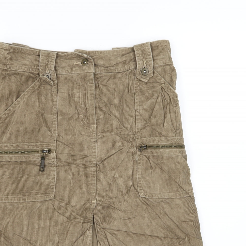 Warehouse Womens Brown  Corduroy A-Line Skirt Size 8