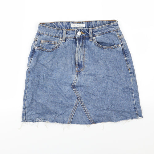 Denim & Co. Womens Blue  Denim A-Line Skirt Size 8