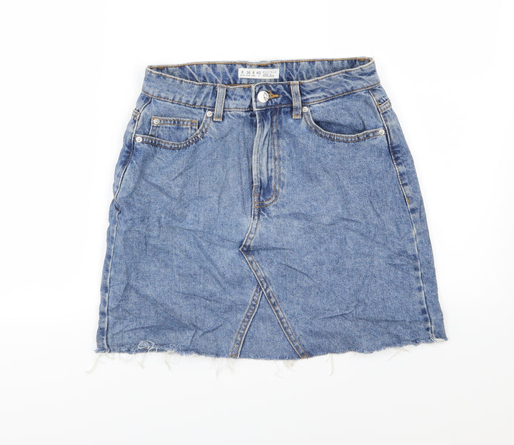 Denim & Co. Womens Blue  Denim A-Line Skirt Size 8