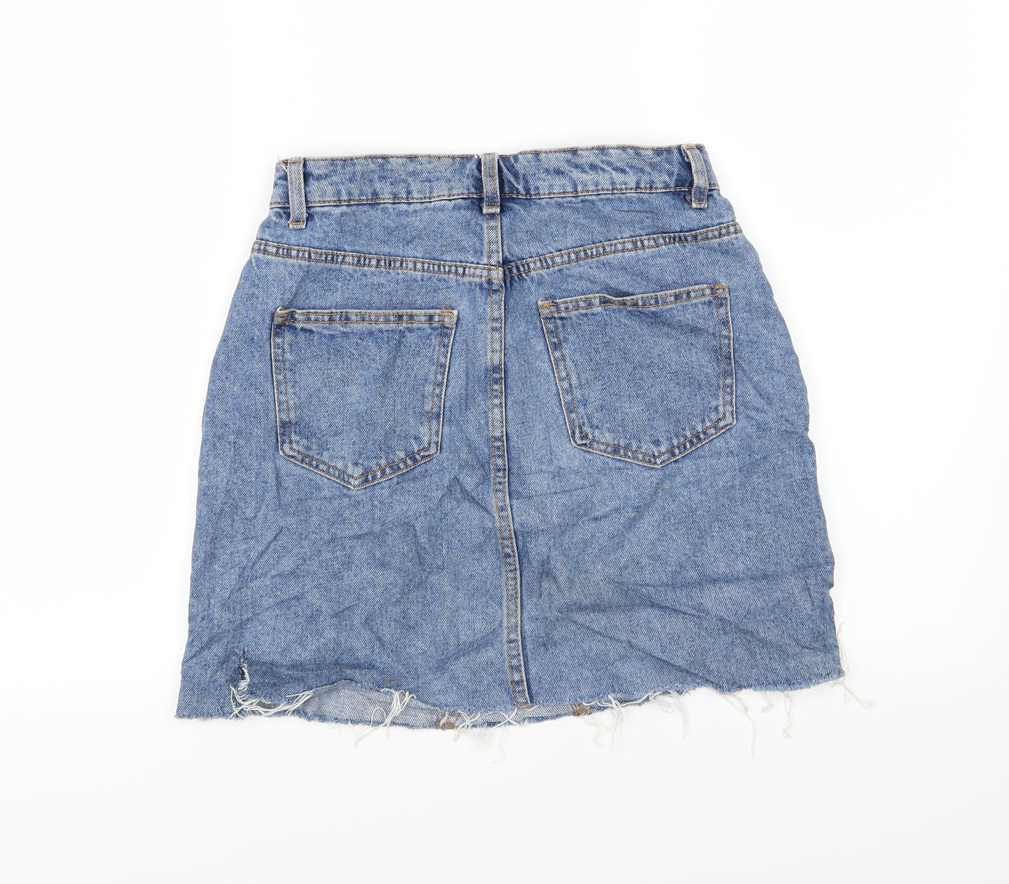 Denim & Co. Womens Blue  Denim A-Line Skirt Size 8
