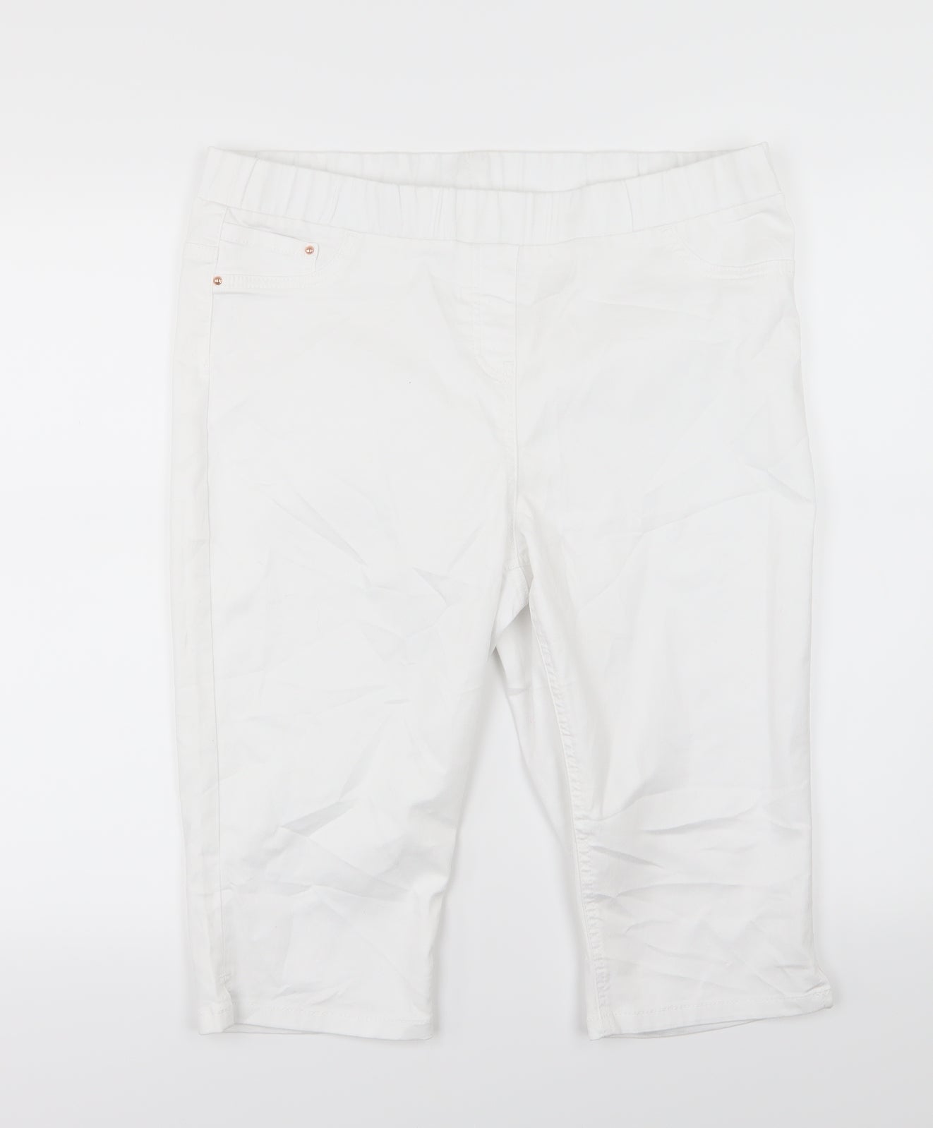 George Womens White  Denim Chino Shorts Size 16
