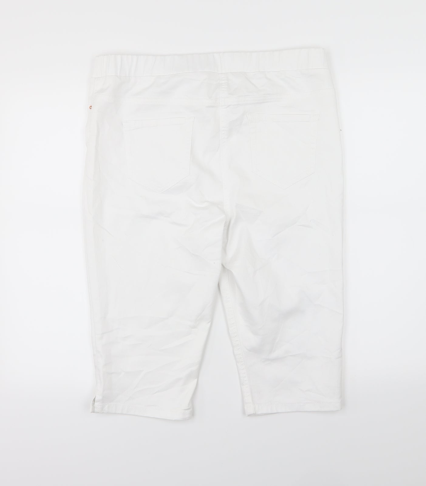 George Womens White  Denim Chino Shorts Size 16