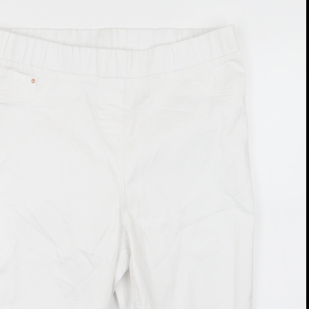 George Womens White  Denim Chino Shorts Size 16