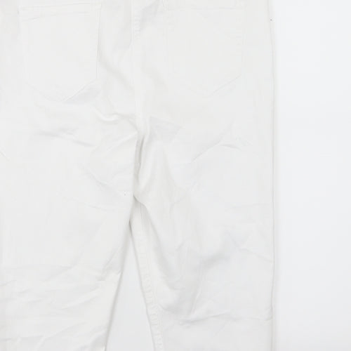 George Womens White  Denim Chino Shorts Size 16