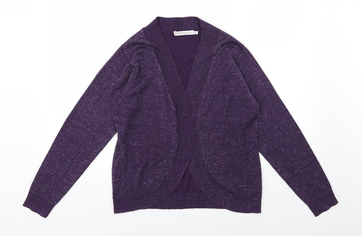 EWM Womens Purple Knit Cardigan Jumper Size M
