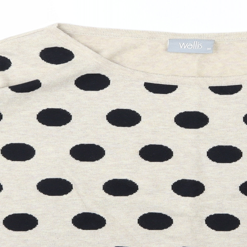 Wallis Womens Brown Polka Dot Knit Pullover Jumper Size M