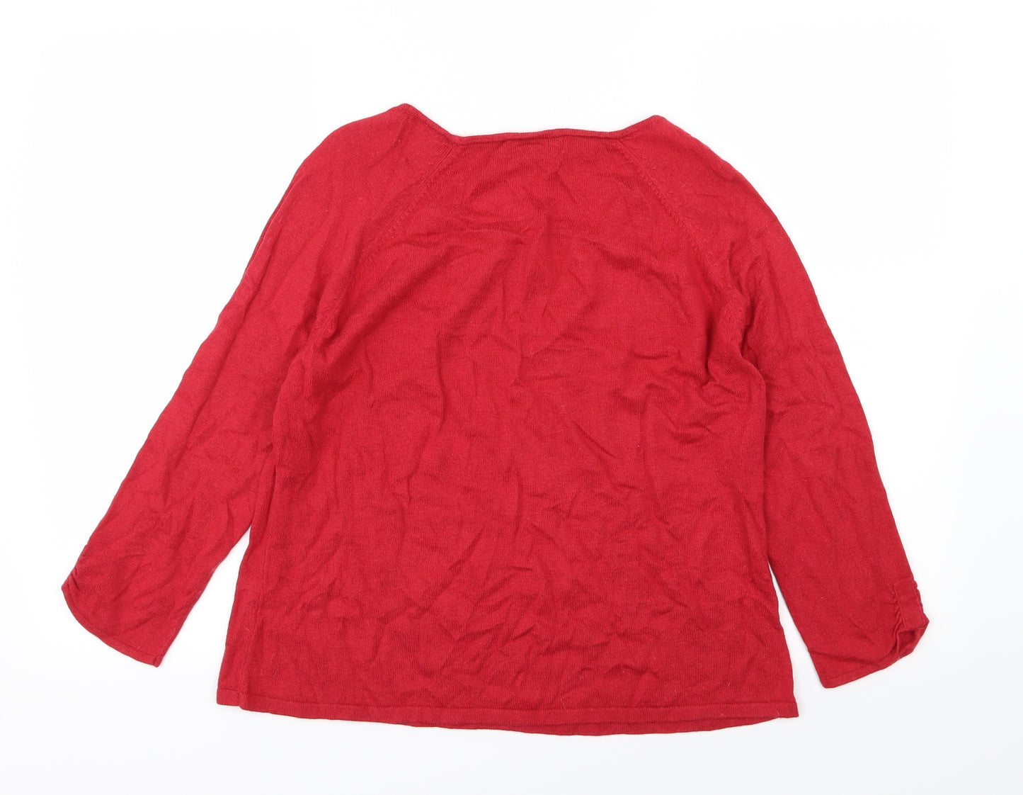 Fabrizio Womens Red  Knit Pullover Jumper Size XL
