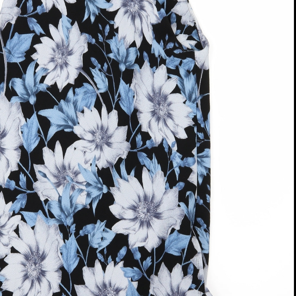 New Look Womens Blue Floral  Jacket Blazer Size 12