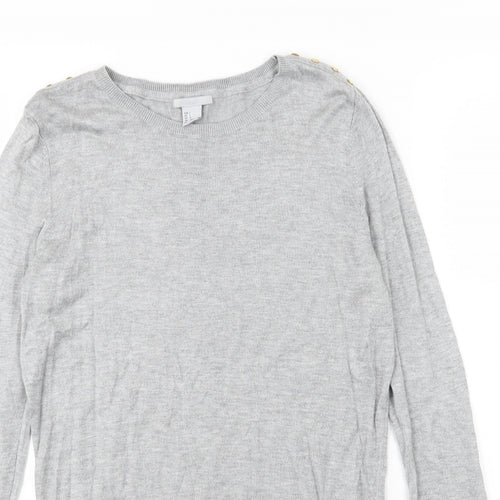 H&M Womens Grey  Knit Pullover Jumper Size L